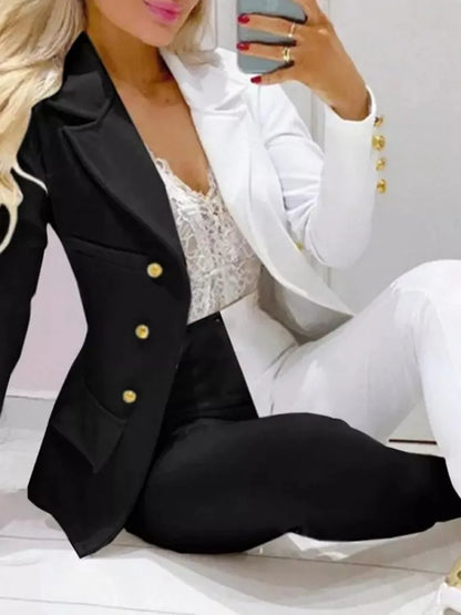 Paisley Butterfly Blazer Suit and Pants Set for Women