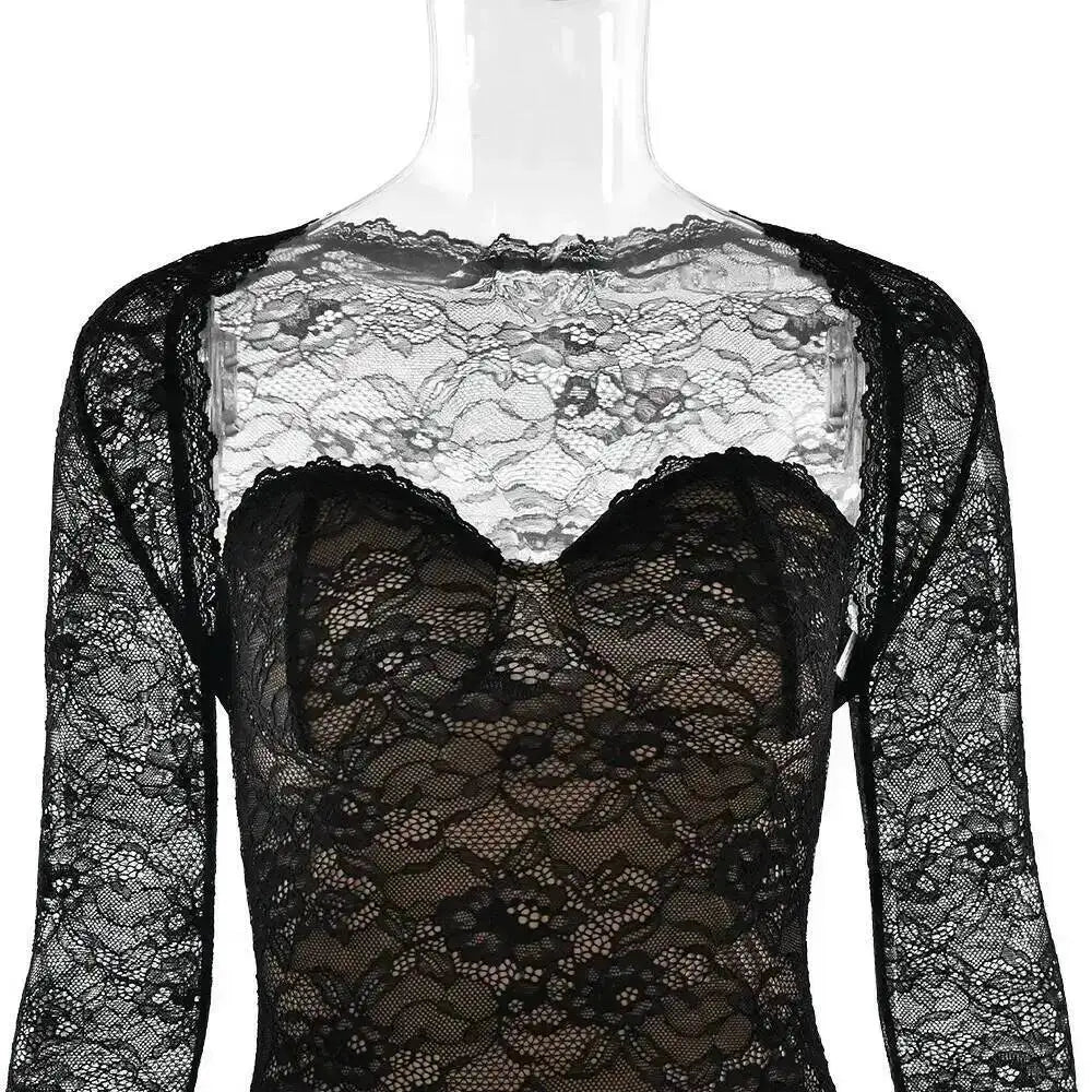 Lace Slim Bodycon Maxi Dress for Women