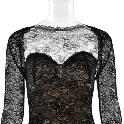 Lace Slim Bodycon Maxi Dress for Women