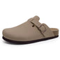 Comwarm Women's Suede Mules Slippers with Cork Insole
