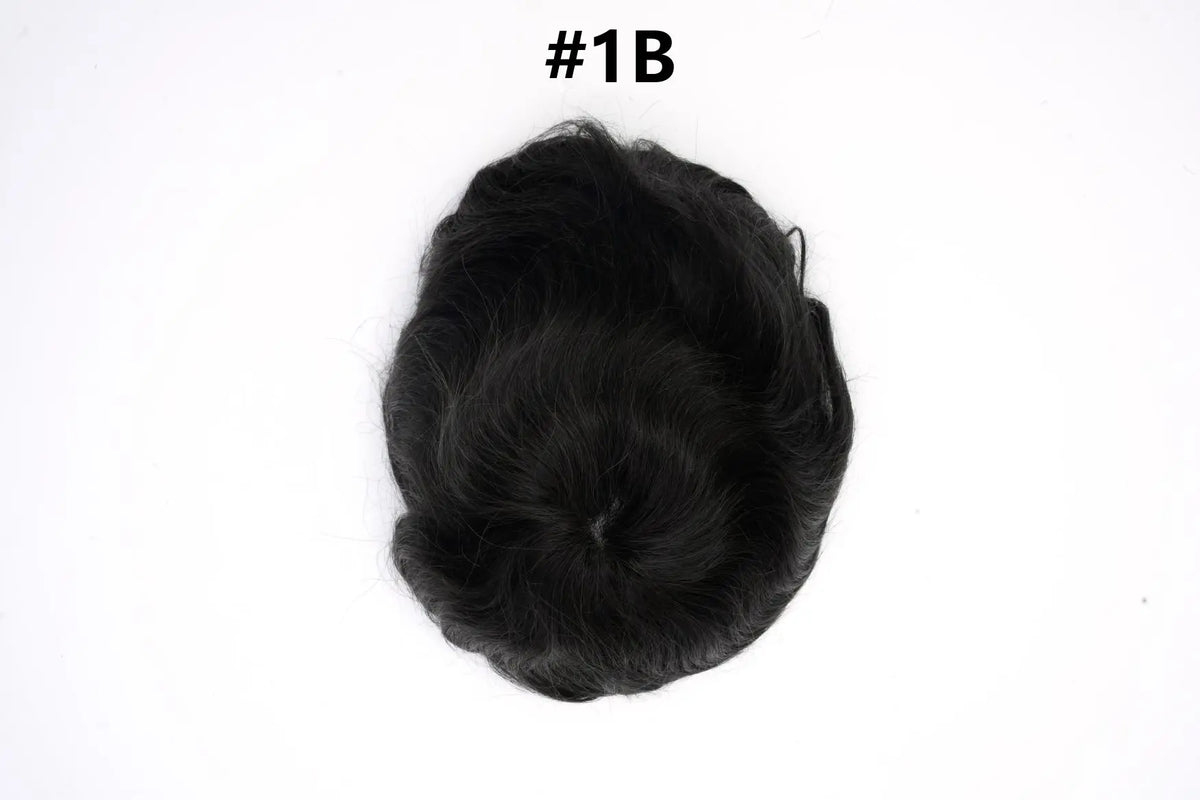 V Loop Silk Base Wavy Toupee for Men 8x10