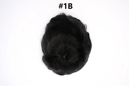 V Loop Silk Base Wavy Toupee for Men 8x10