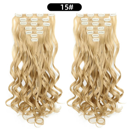 22 Inch Curly Wavy Clip In Hair Extensions Synthetic