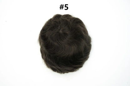 V Loop Silk Base Wavy Toupee for Men 8x10