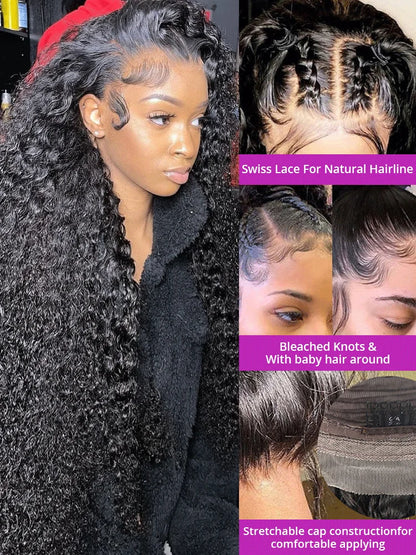 40 Inch 13x6 Deep Wave Lace Frontal Wig Human Hair