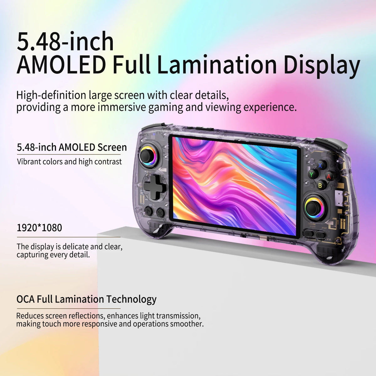 ANBERNIC RG557 Retro Handheld Game Console 5.48 Inch AMOLED