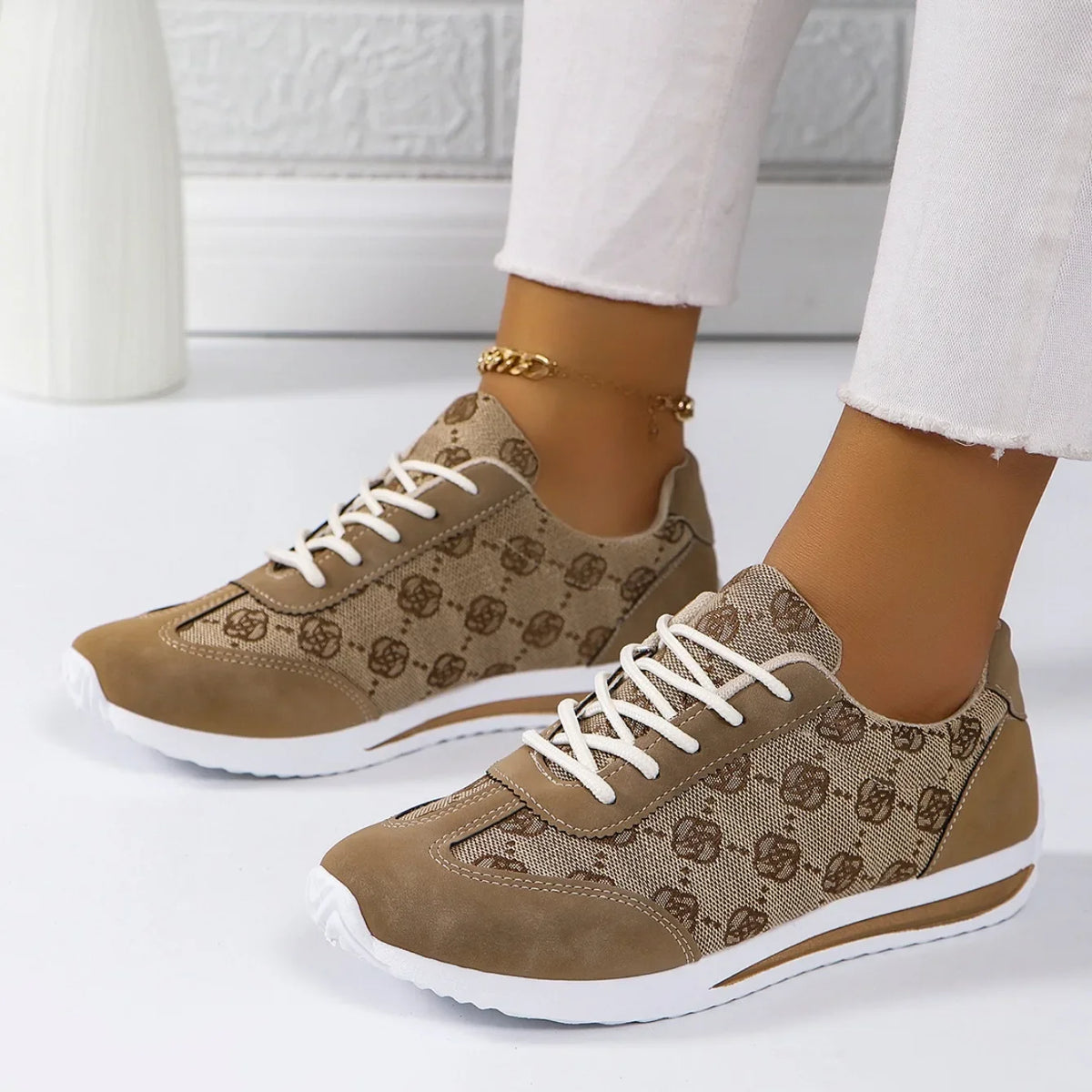 Breathable Cross Strap Sneakers for Women