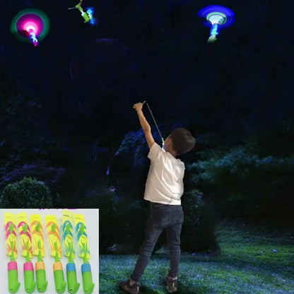 LED Slingshot Flying Copters Light-Up Toys for Kids