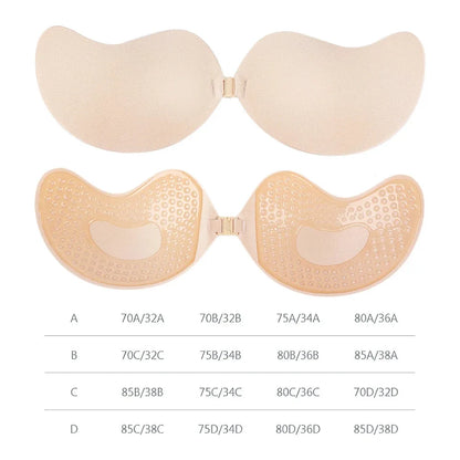 Invisible Push Up Bra Self-Adhesive Silicone Black Skin