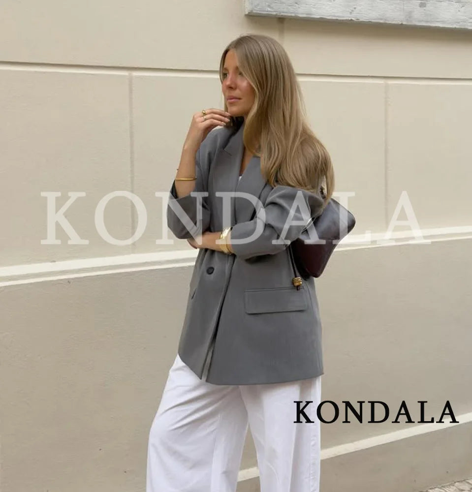 Elegant Double Breasted Blazer Coat for Women