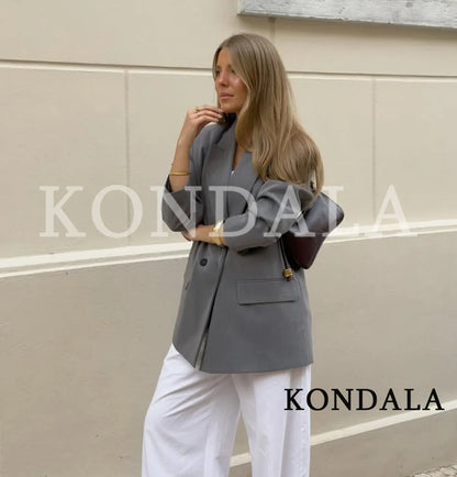 Elegant Double Breasted Blazer Coat for Women