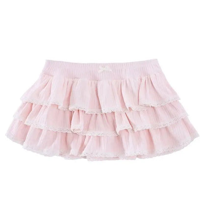 Pink Polka Dot Mini Skirt for Women