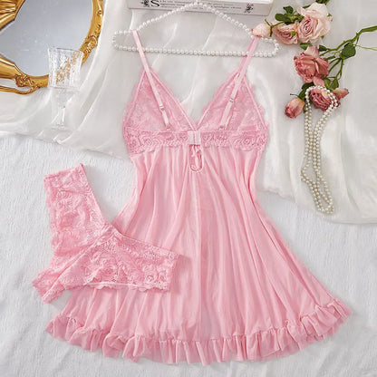 Summer Lace Thong Set Women’s Sexy Pajamas
