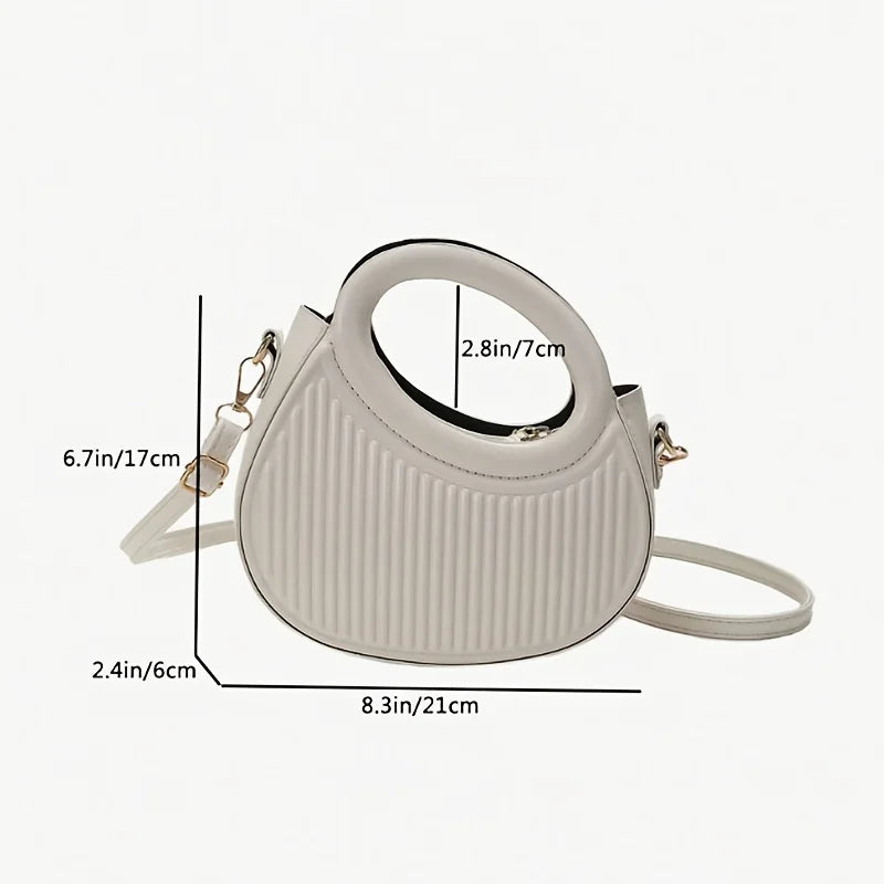 Chic Stripe Crossbody Bag for Women in Synthetic Leather