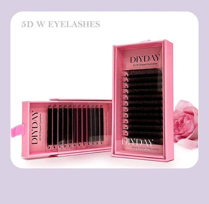 DIYDAY W Shape Eyelash Extensions Natural Soft Synthetic Hair
