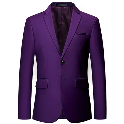 Men's White Formal Suit Jacket with Long Sleeves