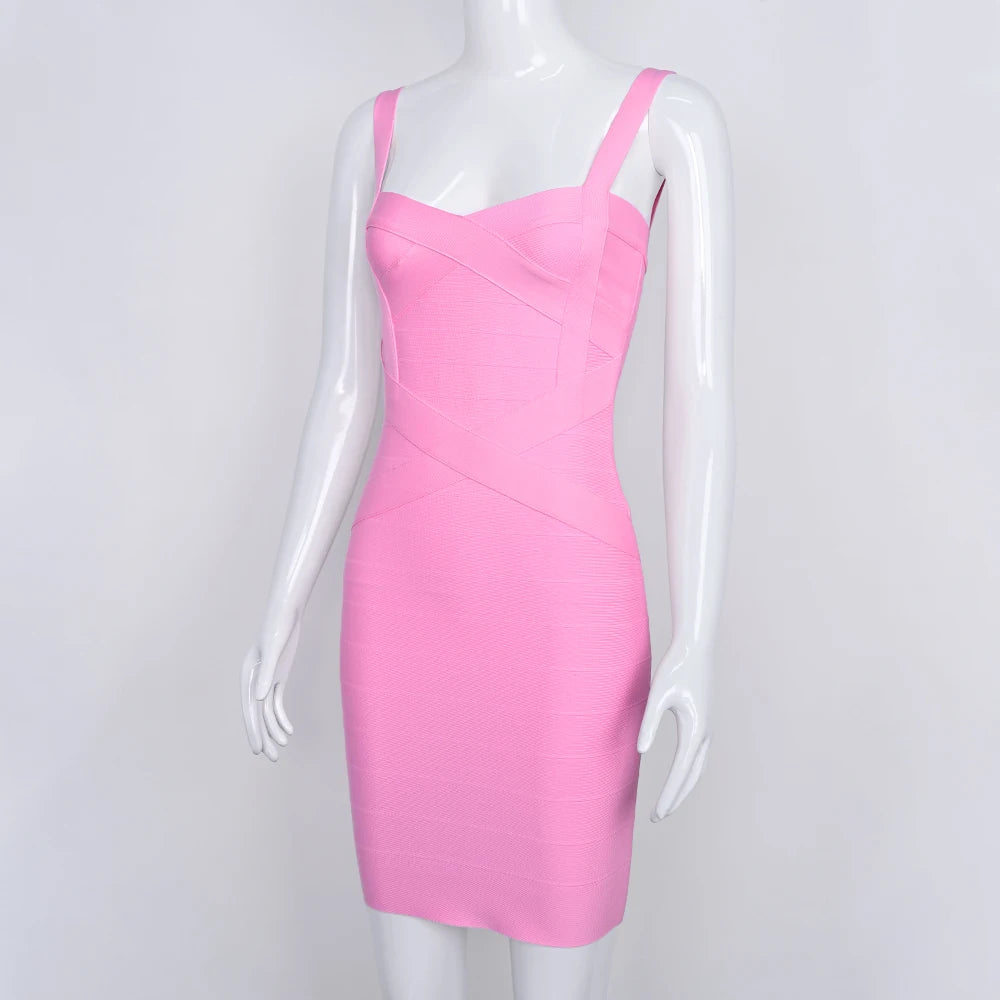BEAUKEY Blue Mini Bandage Dress for Women XL