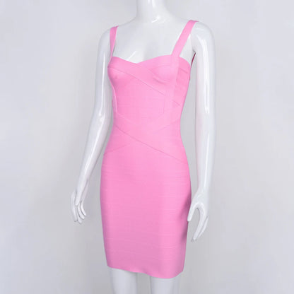 BEAUKEY Blue Mini Bandage Dress for Women XL