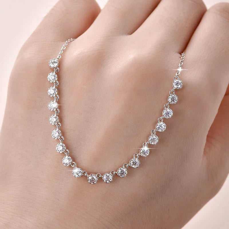 Moissanite Bubble-Style Necklace 3mm D VVS1 14K Gold Filled