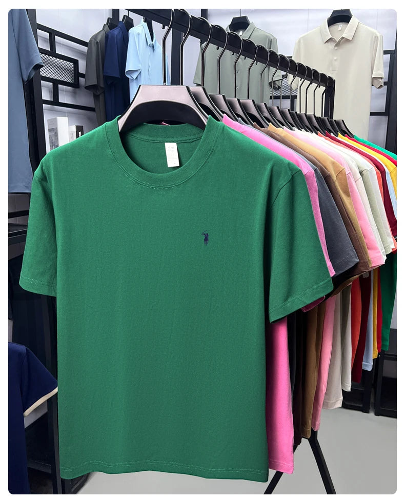 Cotton Men's Short Sleeve T-Shirt Casual Round Neck