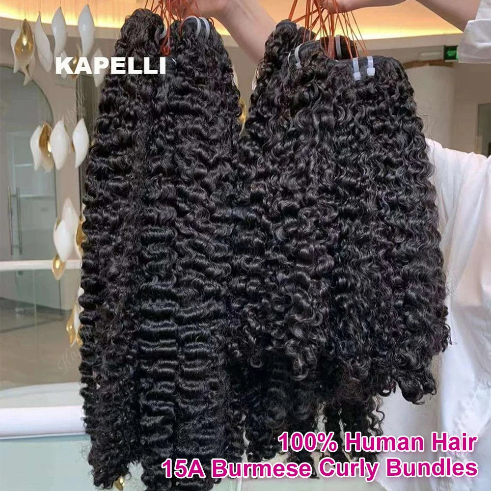 30 Inch 15A Burmese Curly Human Hair Bundles
