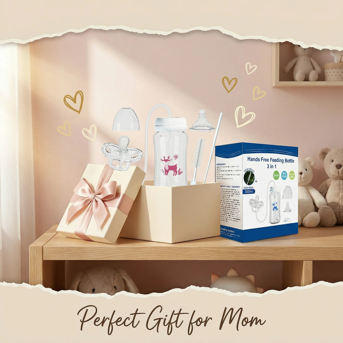 300ML Wide-neck Baby Bottle with Anti-Drop Gravity Ball