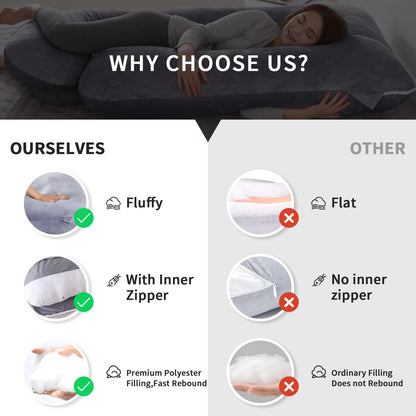 G Shaped Full Body Maternity Pillow with Removable Cover