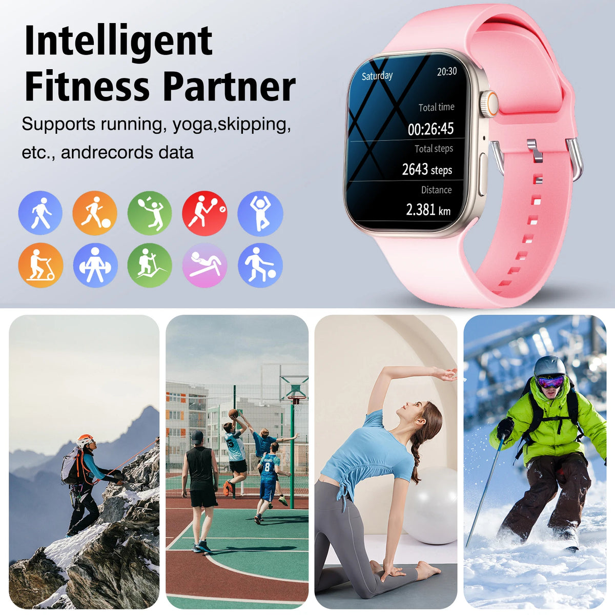 Smart Watch Fitness Tracker with Bluetooth Call Function