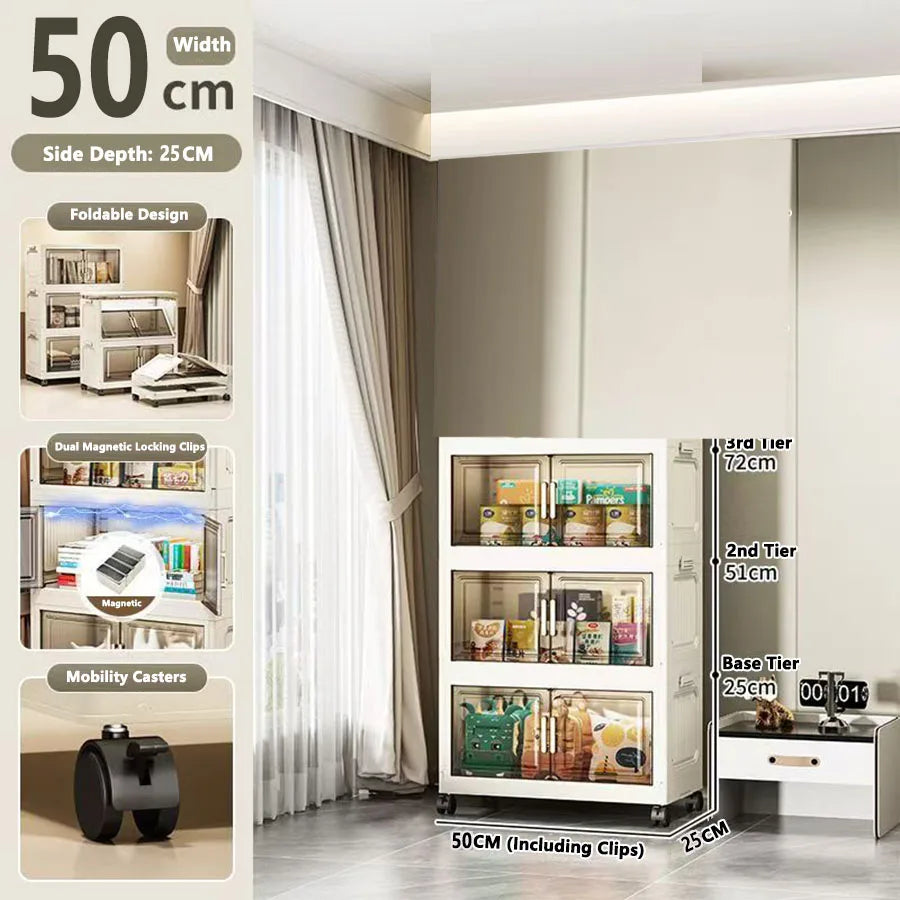 Large Capacity Plastic Folding Storage Cabinet