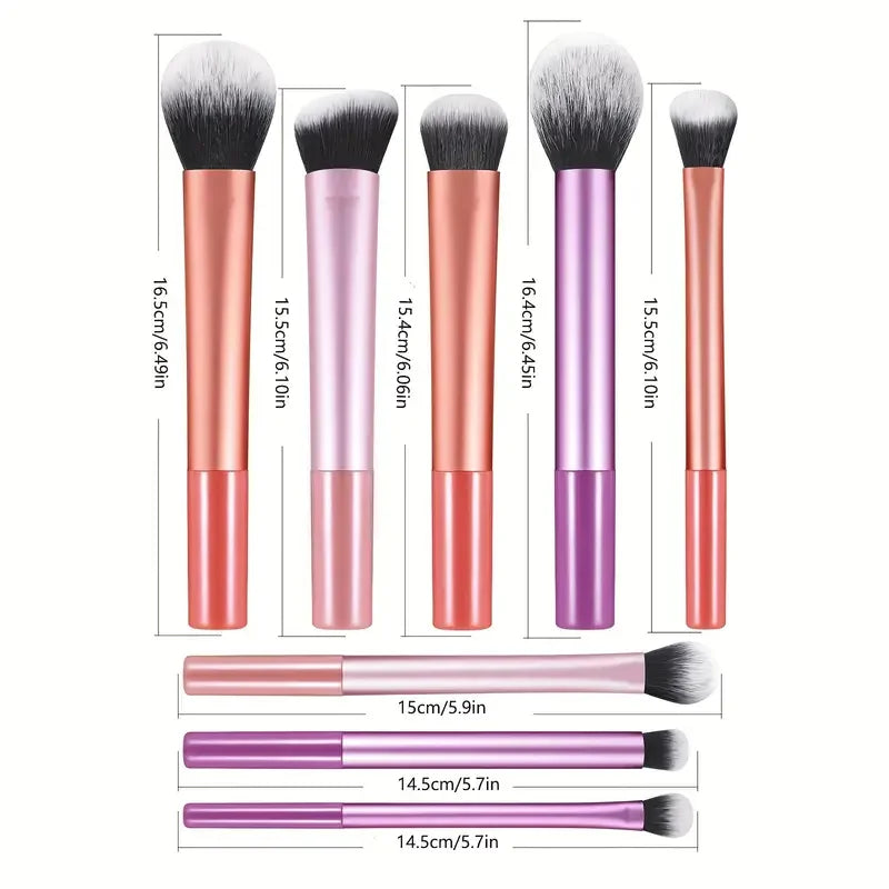 8pcs Soft Synthetic Hair Makeup Brush Set