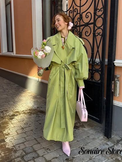 Women's Windproof Trench Coat Loose Fit Overcoat