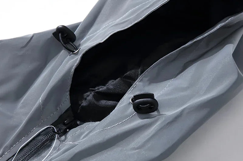 Reflective Polyester Jacket for Men Casual Style
