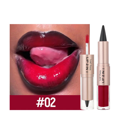Black Brown Tapered Lip Liner and Lip Gloss Duo