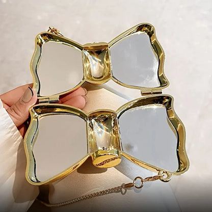 Golden Acrylic Round Clutch Purse for Parties