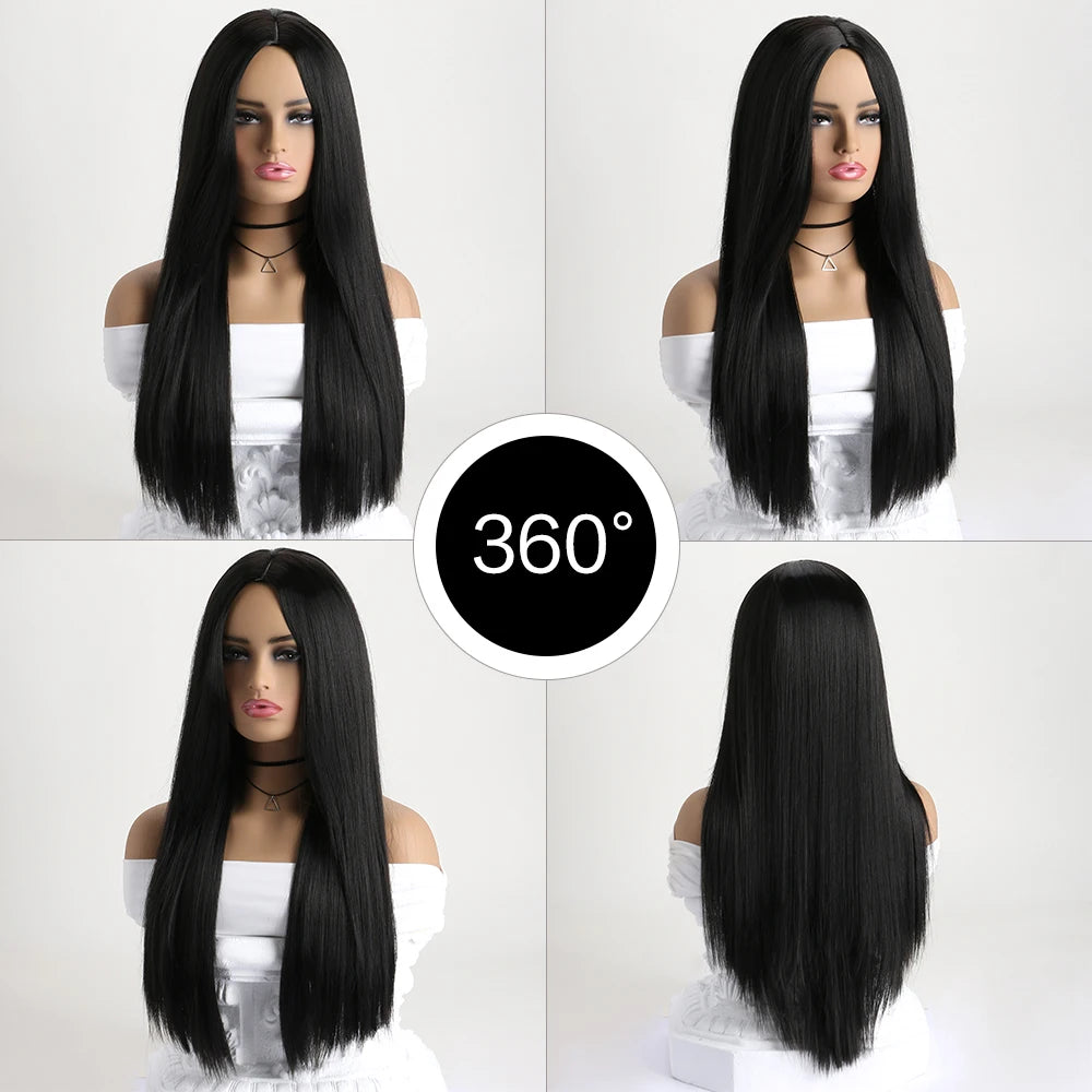 26 Inch Long Straight Synthetic Wig for Women
