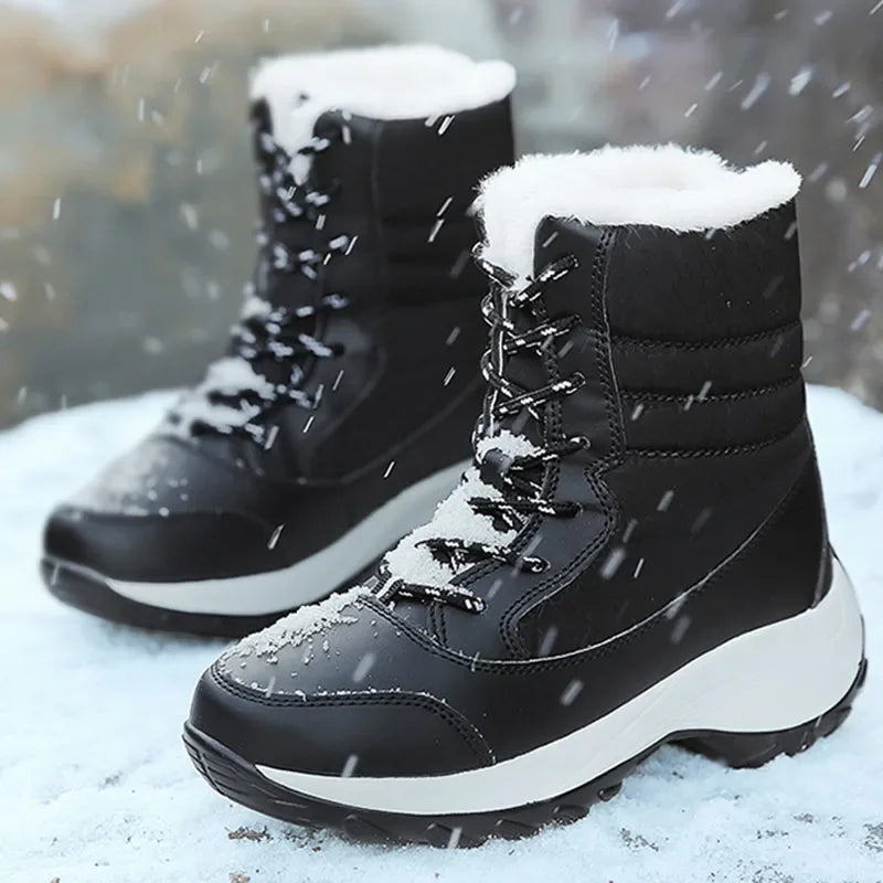 Women’s Waterproof Ankle Snow Boots with Fur Lining