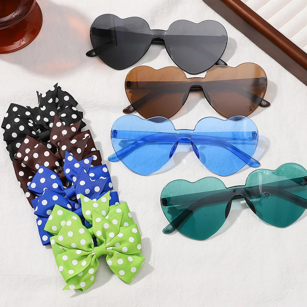 Solid Dot Hair Bows Clip for Baby Girls