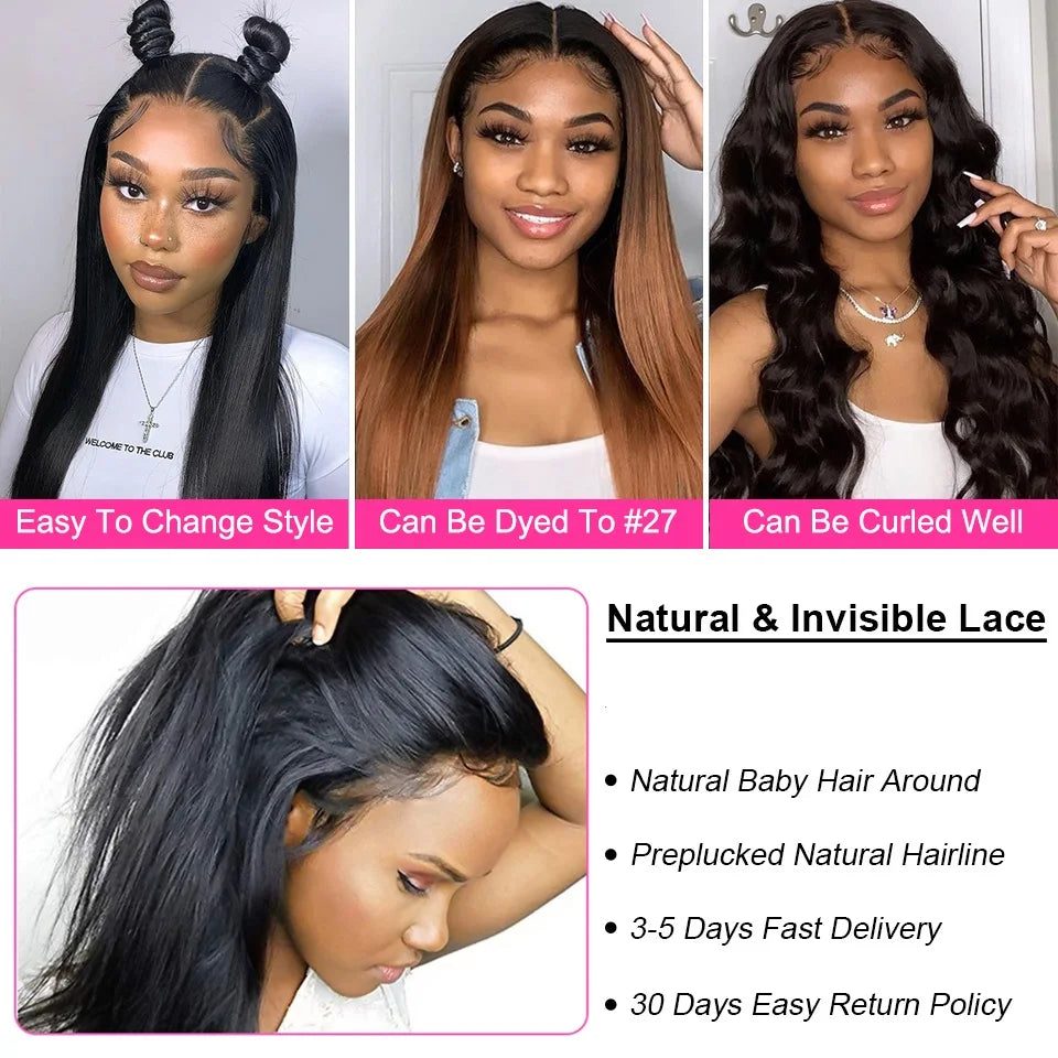 HD Lace Frontal Human Hair Wig Straight 360