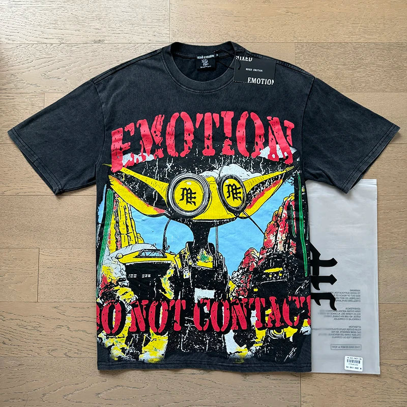 Mixed Emotion Cotton T-Shirt for Couples with Angel Print