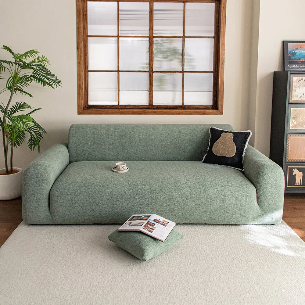 Adjustable Velvet Sofa Cover for L Shape Couch