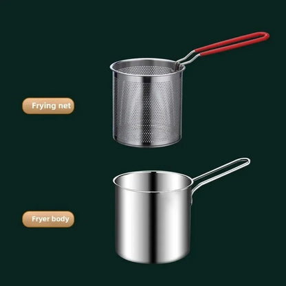 Stainless Steel Deep Fryer with Strainer Basket