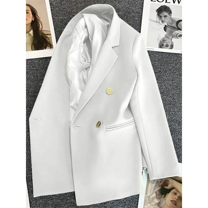 Elegant Women's Double Breasted Blazer Coat