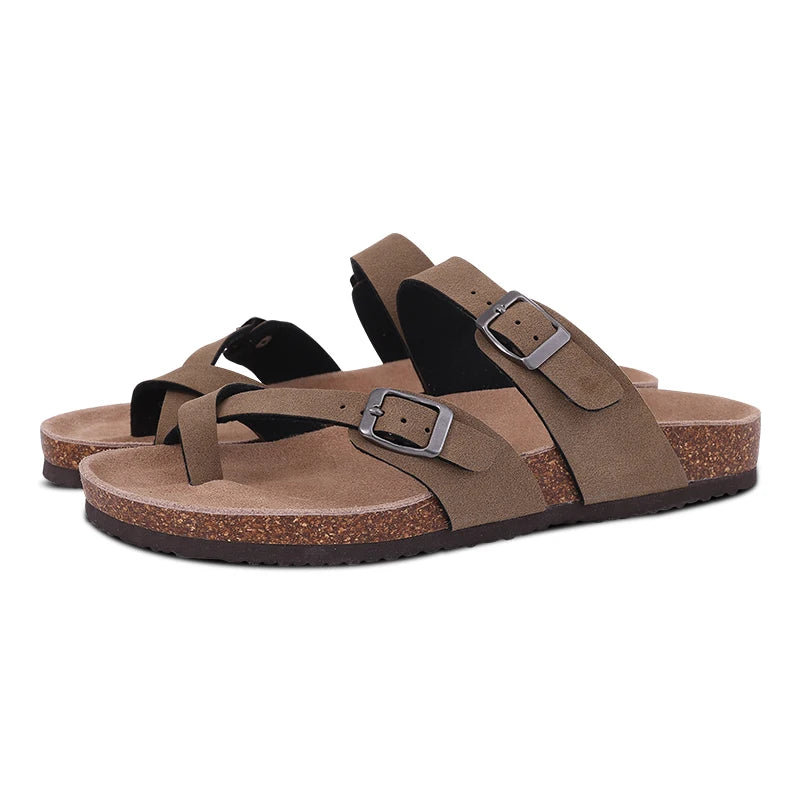 Comwarm Women's Suede Mules Slippers with Cork Insole