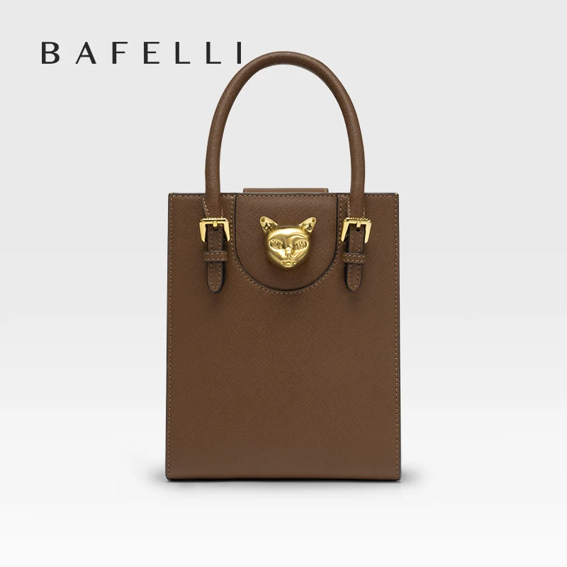 BAFELLI Women's Genuine Leather Mini Tote Crossbody Bag