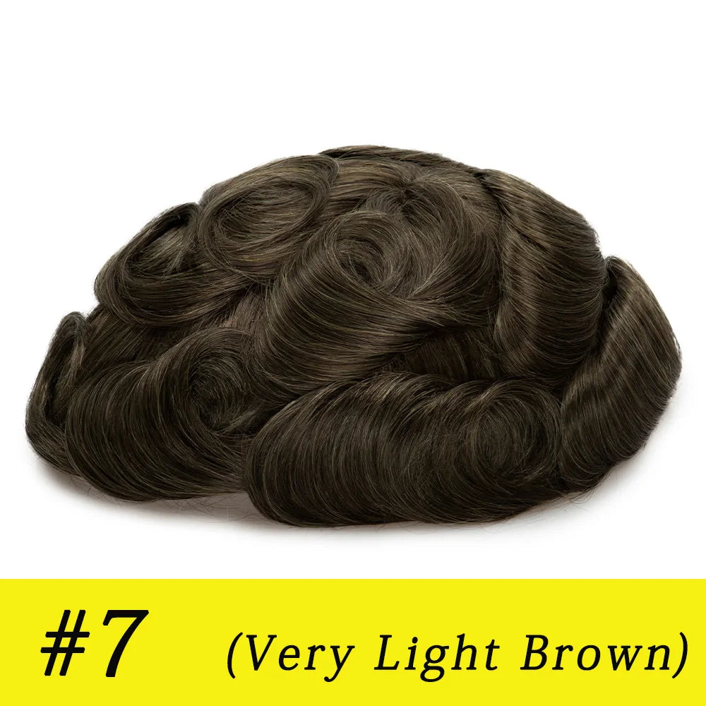Thin Skin 0.03mm Natural Hair Toupee for Men
