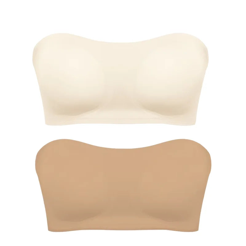Women's Strapless Push Up Bra Removable Padded Seamless