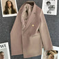 Women Double-Breasted Blazer Casual Suit Jacket