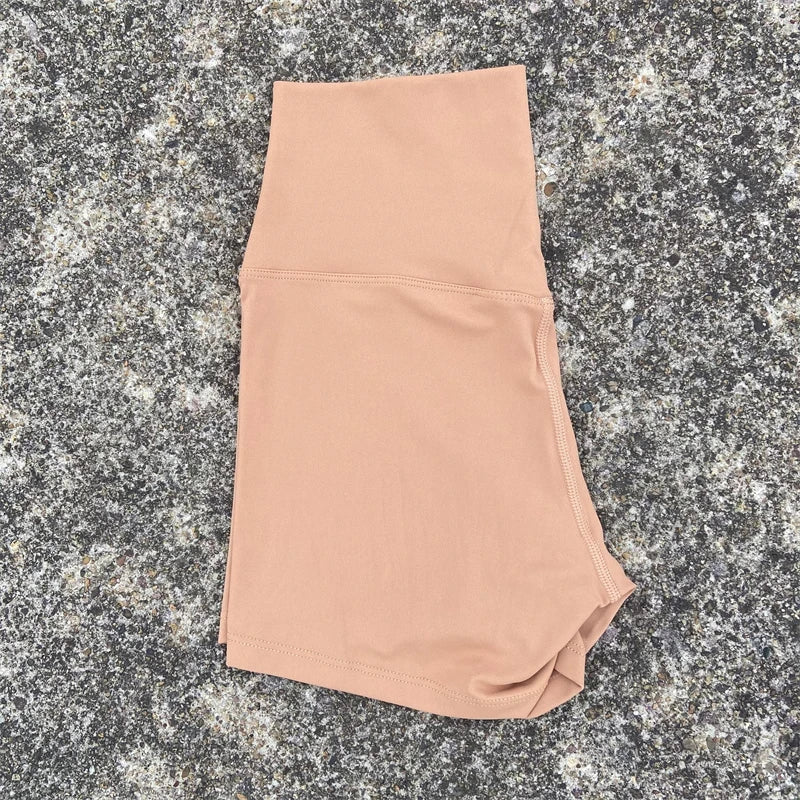 High Waist Yoga Shorts for Women in Solid Color