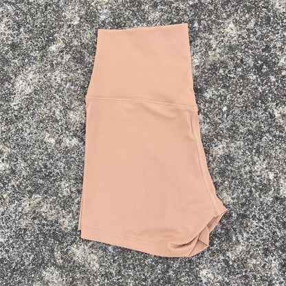 High Waist Yoga Shorts for Women in Solid Color