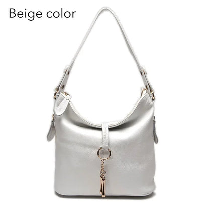 Zency Red Genuine Leather Hobo Shoulder Bag